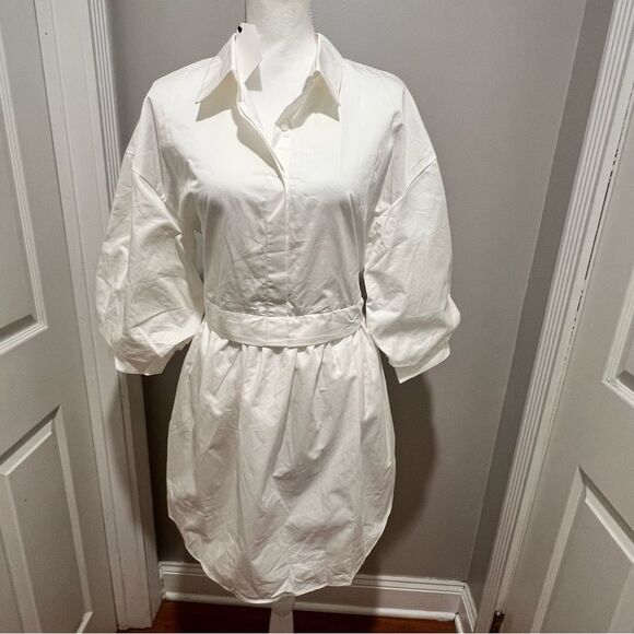 NWT English Factory puff sleeve collared mini dress oversized size medium - Picture 5 of 15